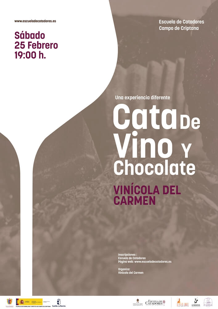 25 de febrero cata de vino y chocolate Vinícola del Carmen