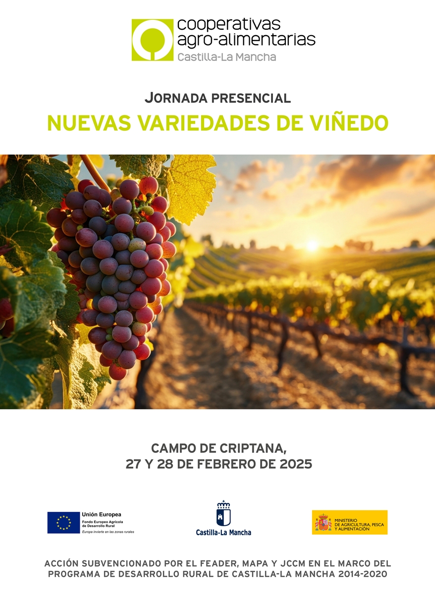 Jornada presencial "Nuevas variedades de viñedo". 27 y 28 de febrero en la Escuela de Catadores, Campo de Criptana (Ciudad Real)